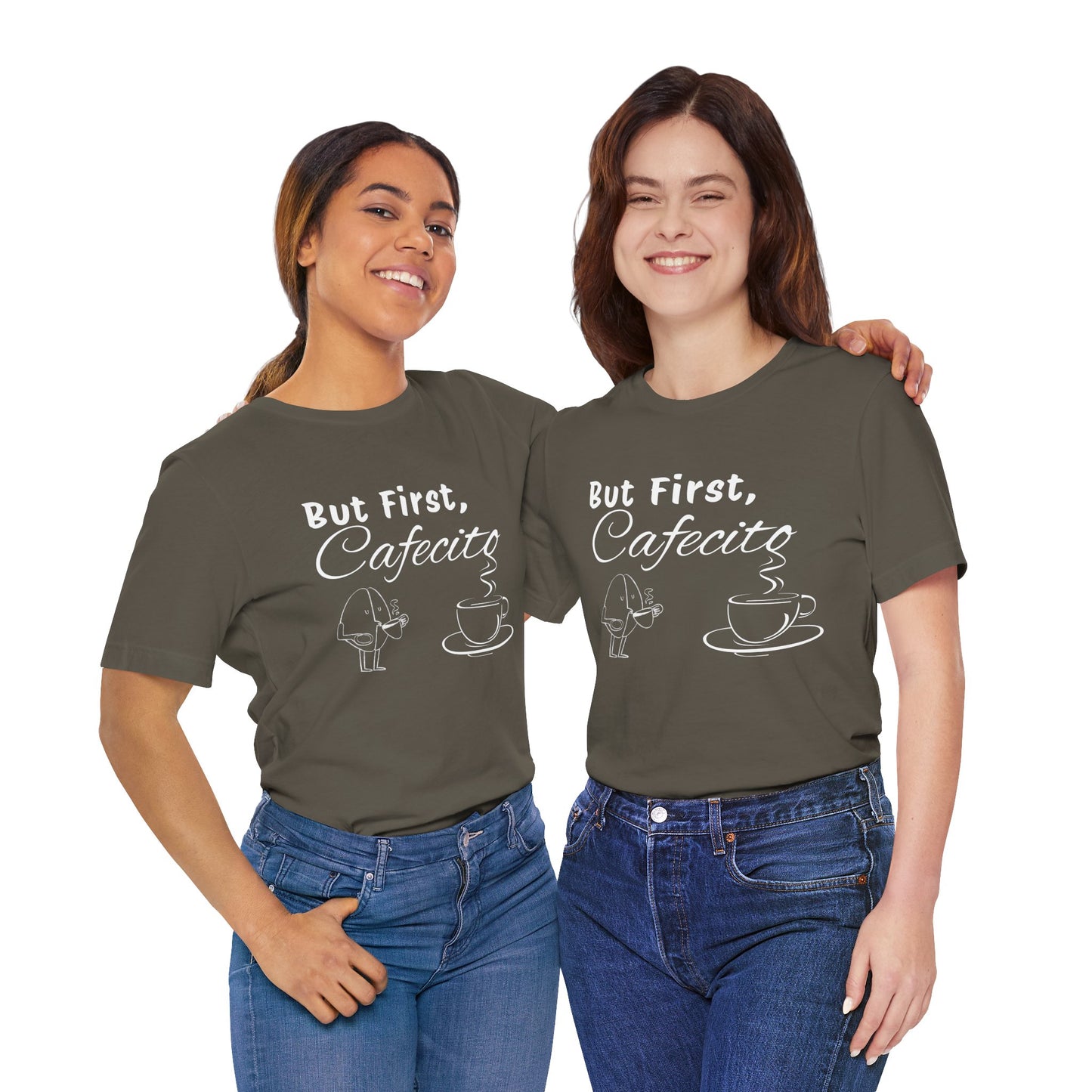 "But First, Cafecito" Funny Bilingual Coffee Lover Tee