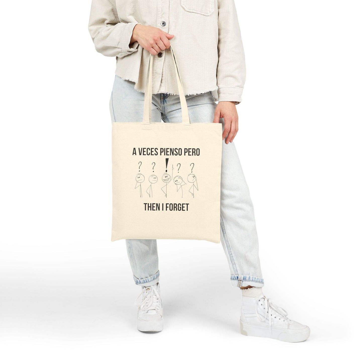 "A Veces Pienso Pero then I Forget" Funny Bilingual Tote Bag