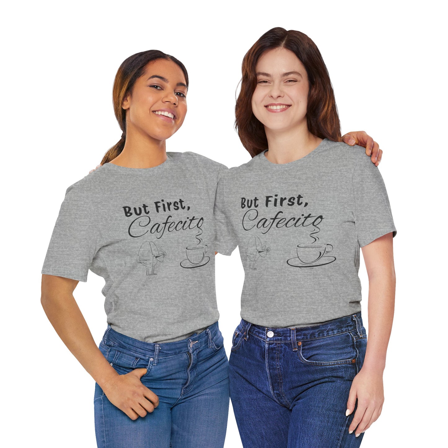 "But First, Cafecito" Funny Bilingual Coffee Lover Tee
