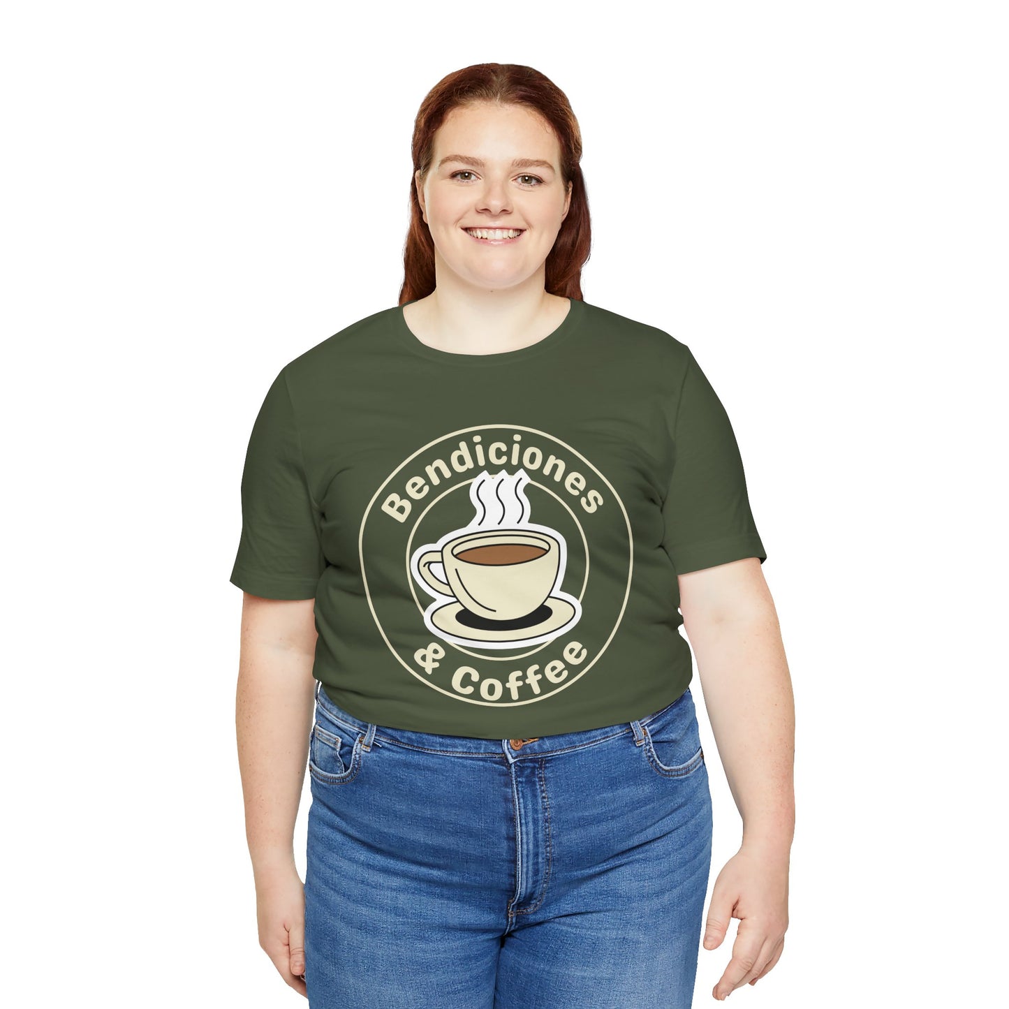 "Bendiciones & Coffee" Funny Bilingual Tee for Coffee Lovers