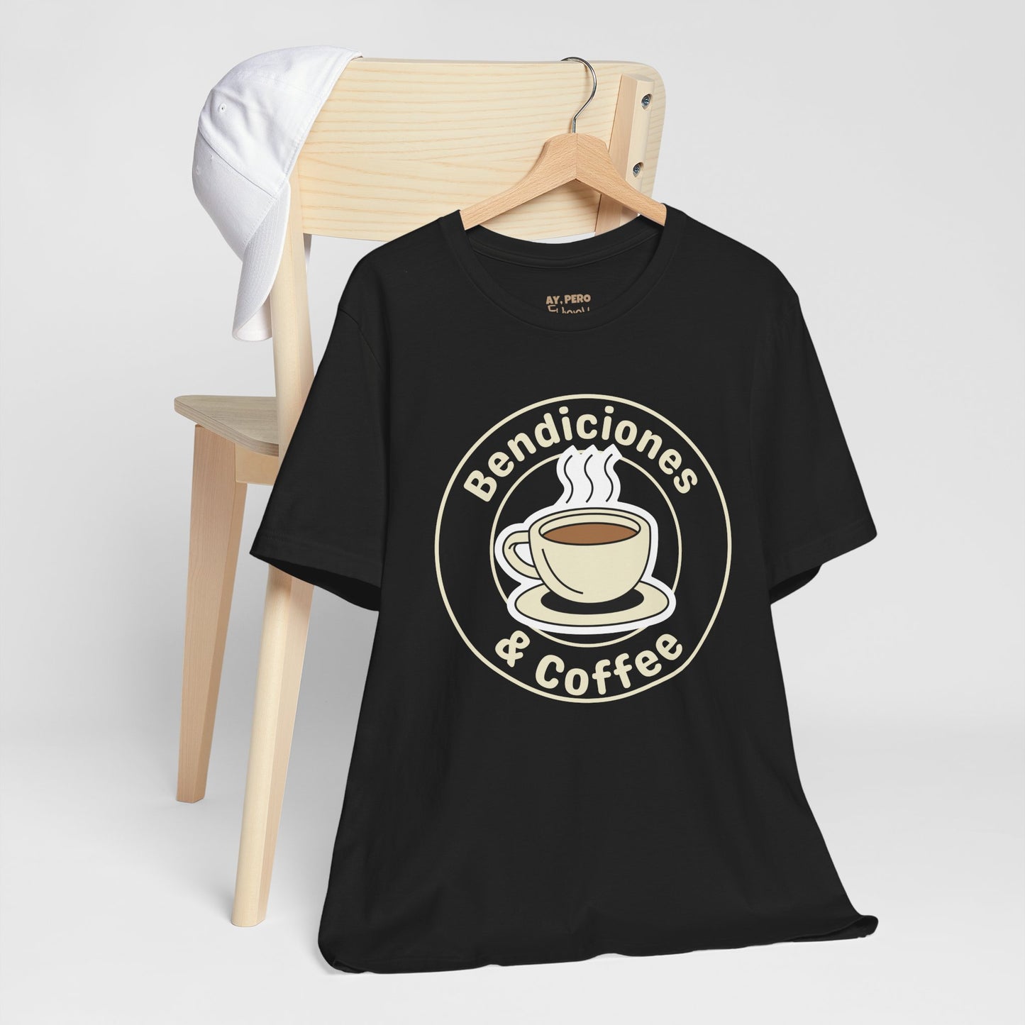 "Bendiciones & Coffee" Funny Bilingual Tee for Coffee Lovers
