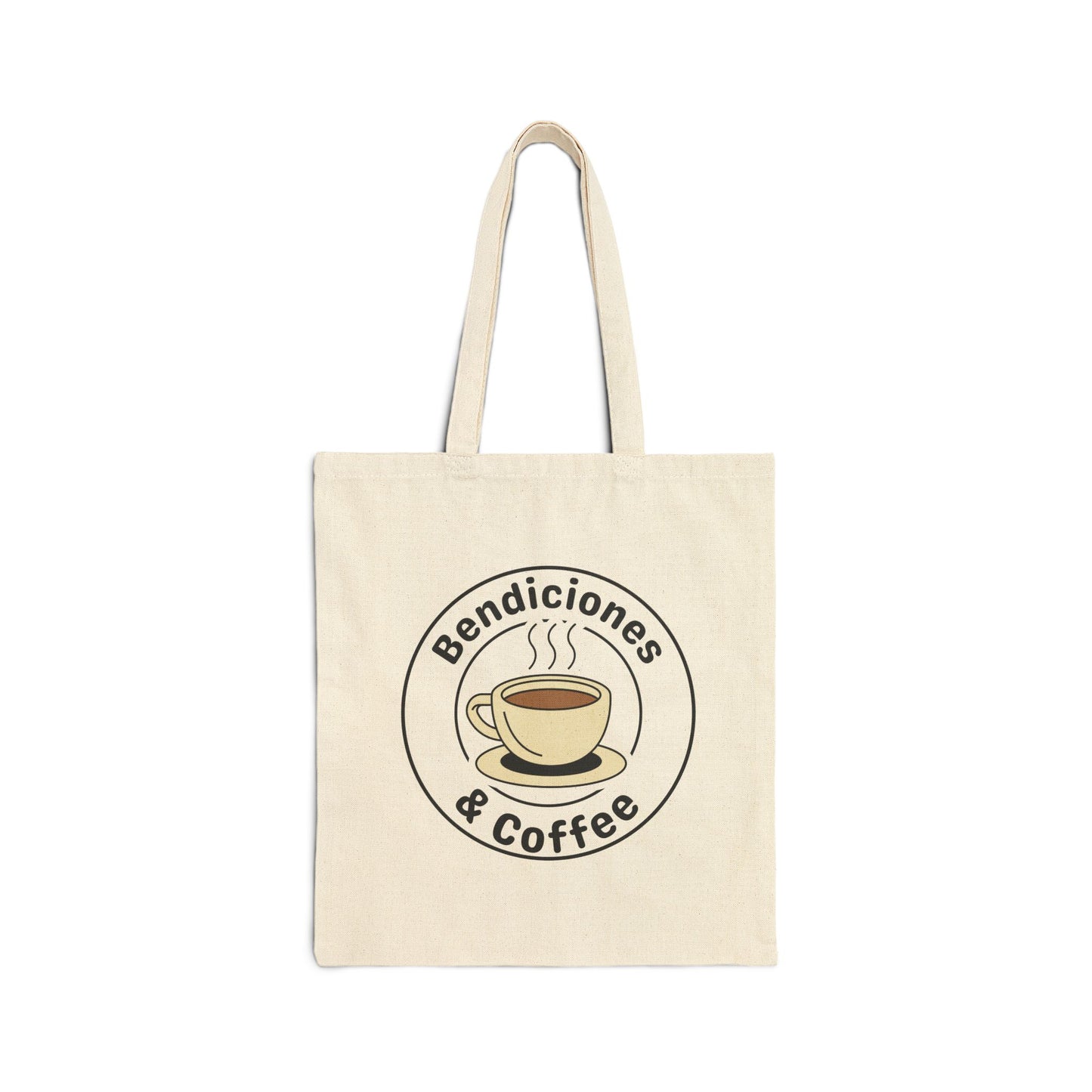 "Bendiciones & Coffee" Funny Bilingual Tote Bag for Coffee Lovers