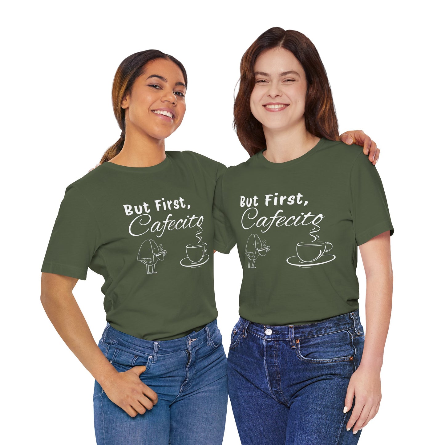 "But First, Cafecito" Funny Bilingual Coffee Lover Tee