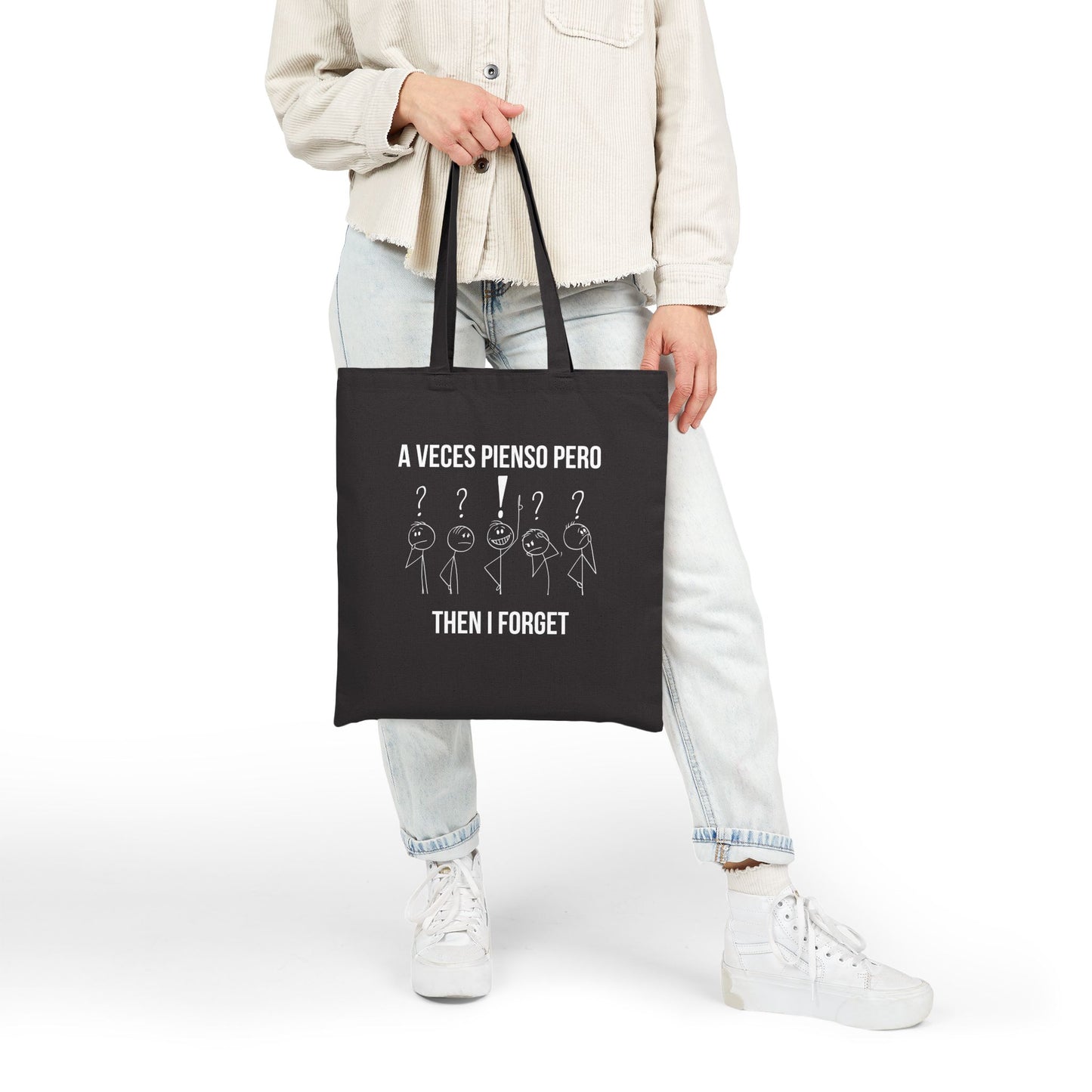 "A Veces Pienso Pero then I Forget" Funny Bilingual Tote Bag