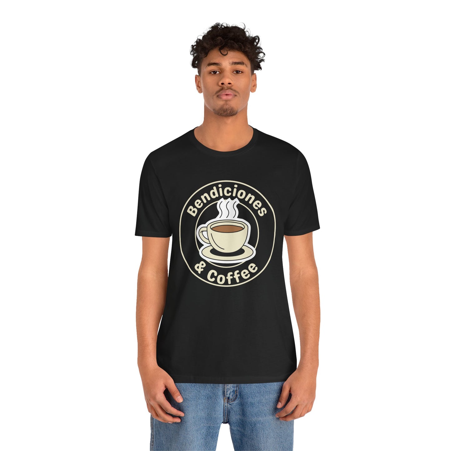"Bendiciones & Coffee" Funny Bilingual Tee for Coffee Lovers