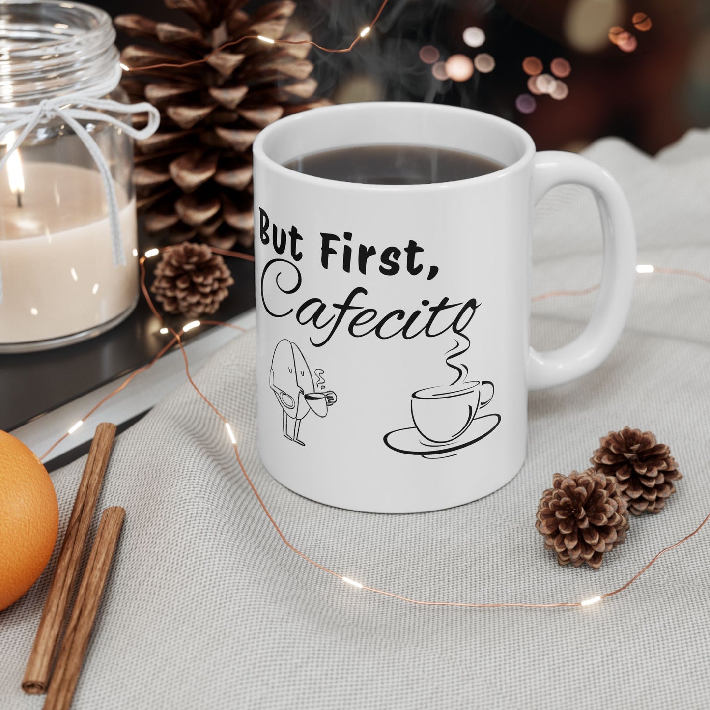 "But First, Cafecito" Spanglish Ceramic Coffee Mug