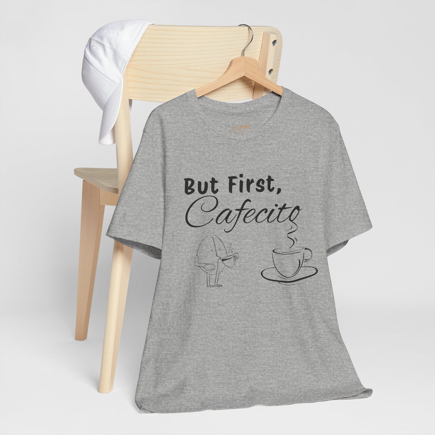 "But First, Cafecito" Funny Bilingual Coffee Lover Tee