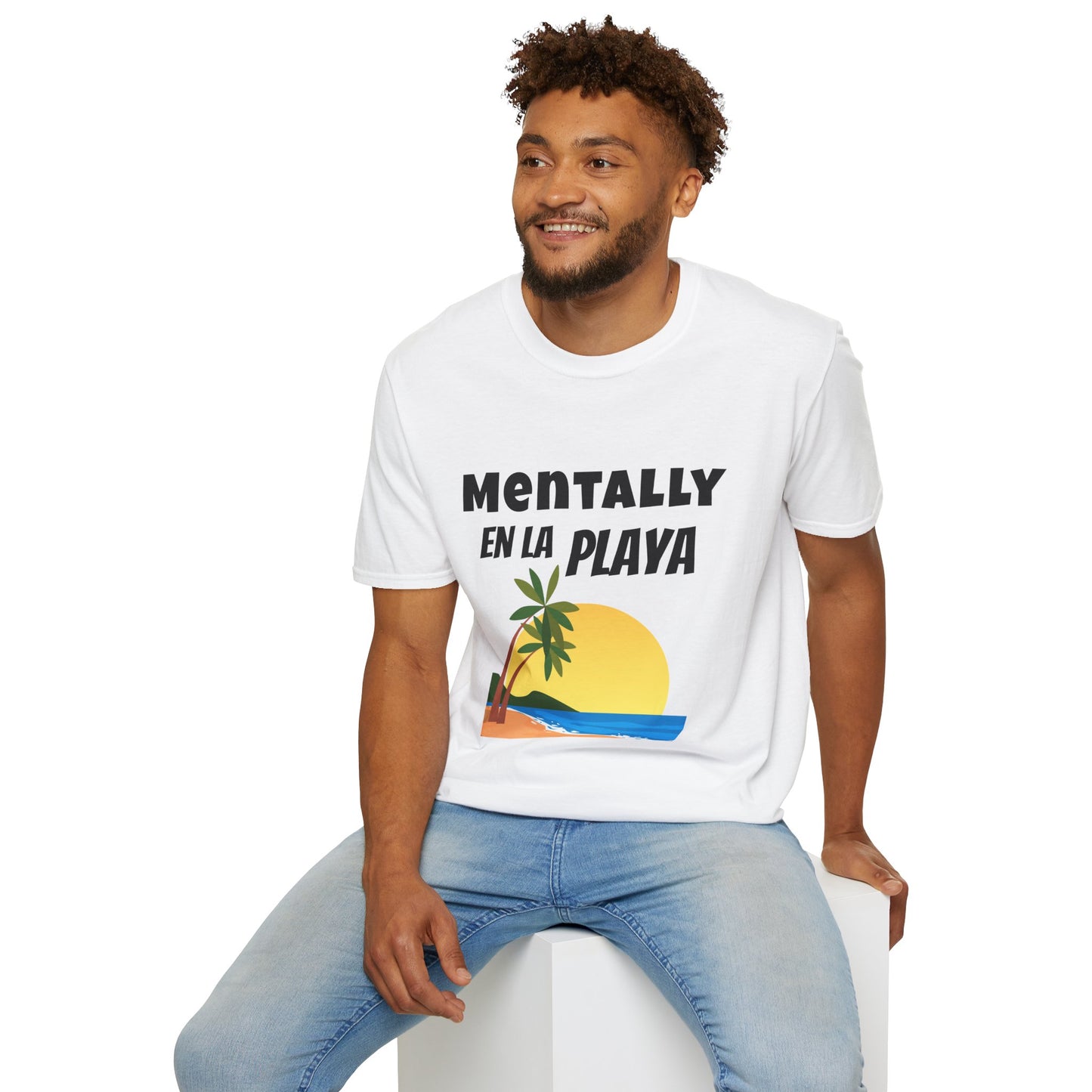 "Mentally En La Playa" Funny Bilingual Tee for Dreamers & Beach Lovers