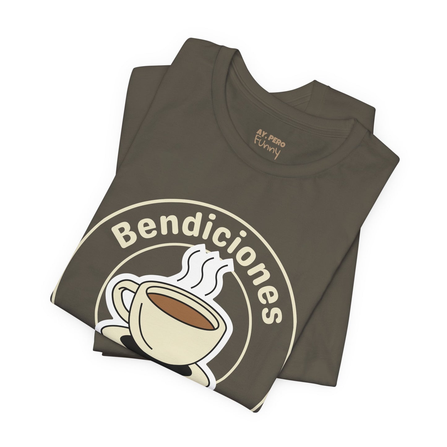 "Bendiciones & Coffee" Funny Bilingual Tee for Coffee Lovers