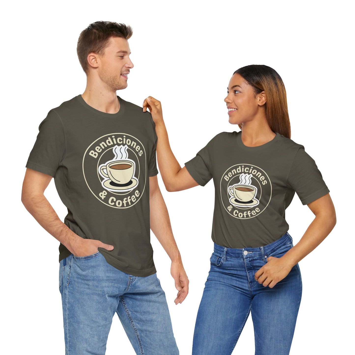 "Bendiciones & Coffee" Funny Bilingual Tee for Coffee Lovers