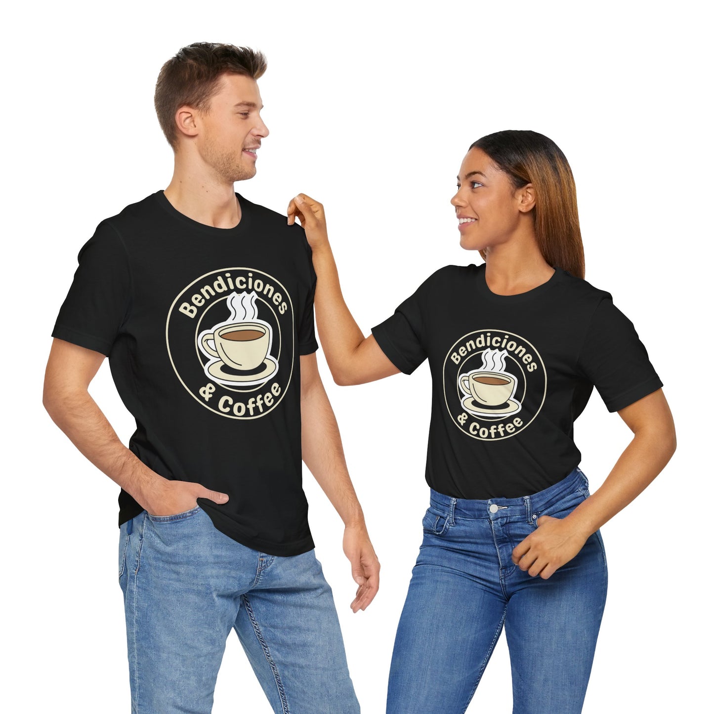 "Bendiciones & Coffee" Funny Bilingual Tee for Coffee Lovers