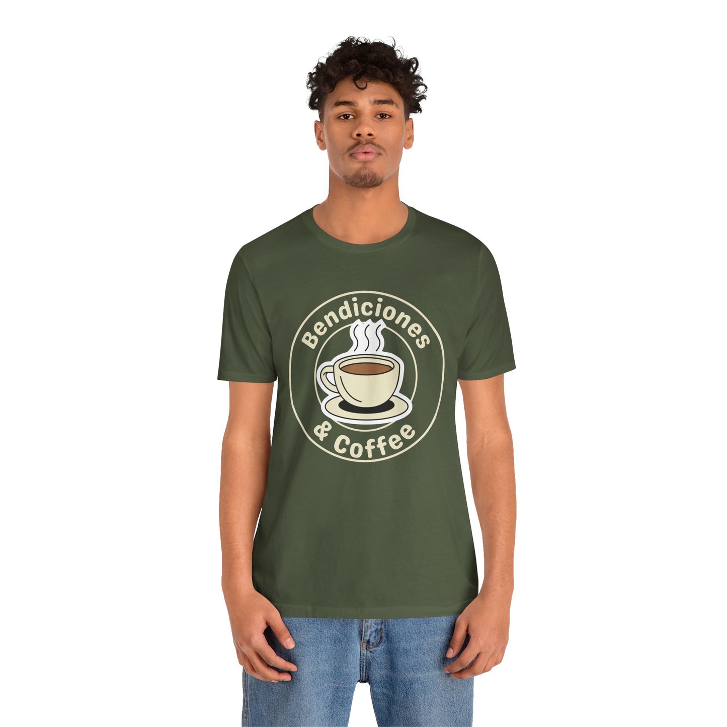 "Bendiciones & Coffee" Funny Bilingual Tee for Coffee Lovers