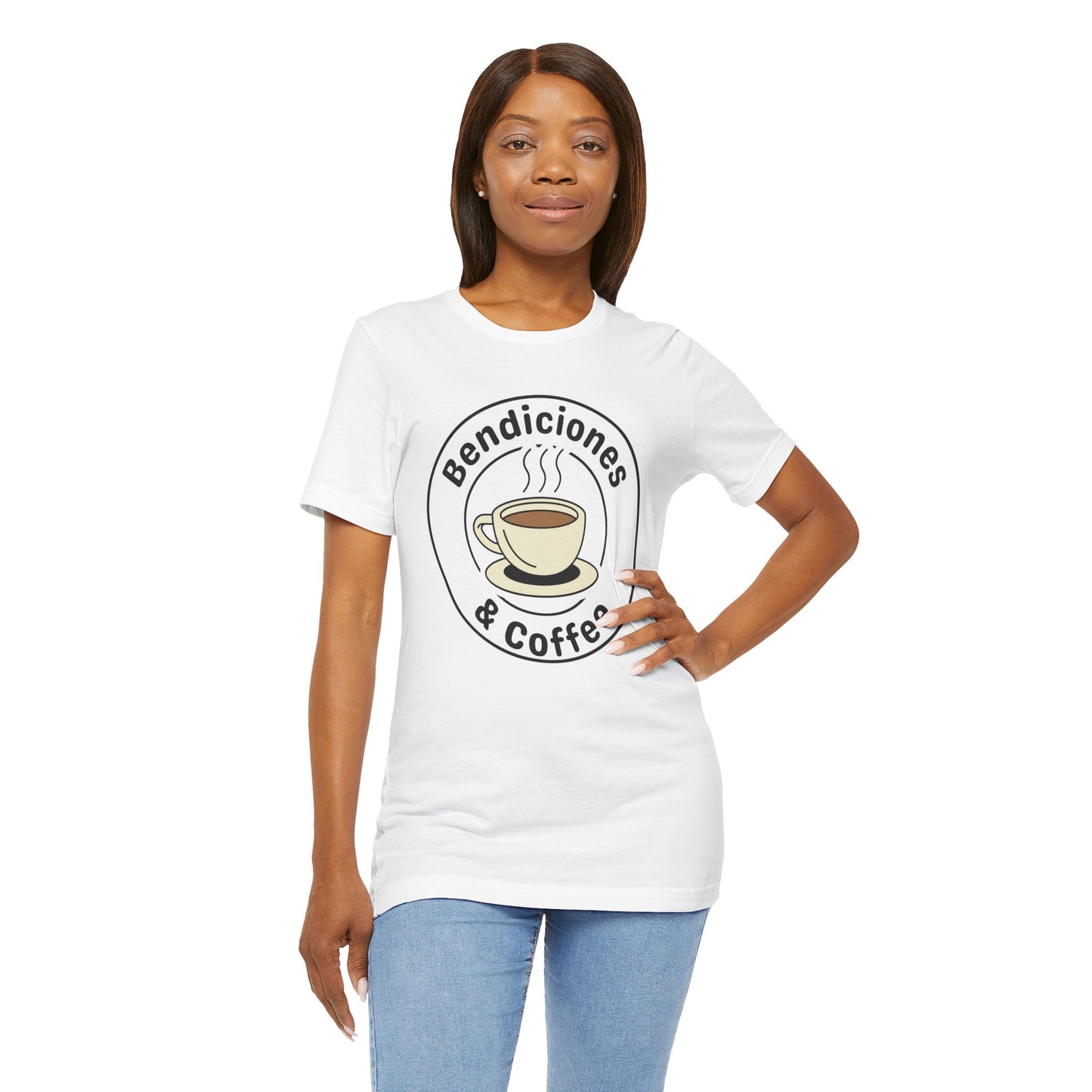 "Bendiciones & Coffee" Funny Bilingual Tee for Coffee Lovers