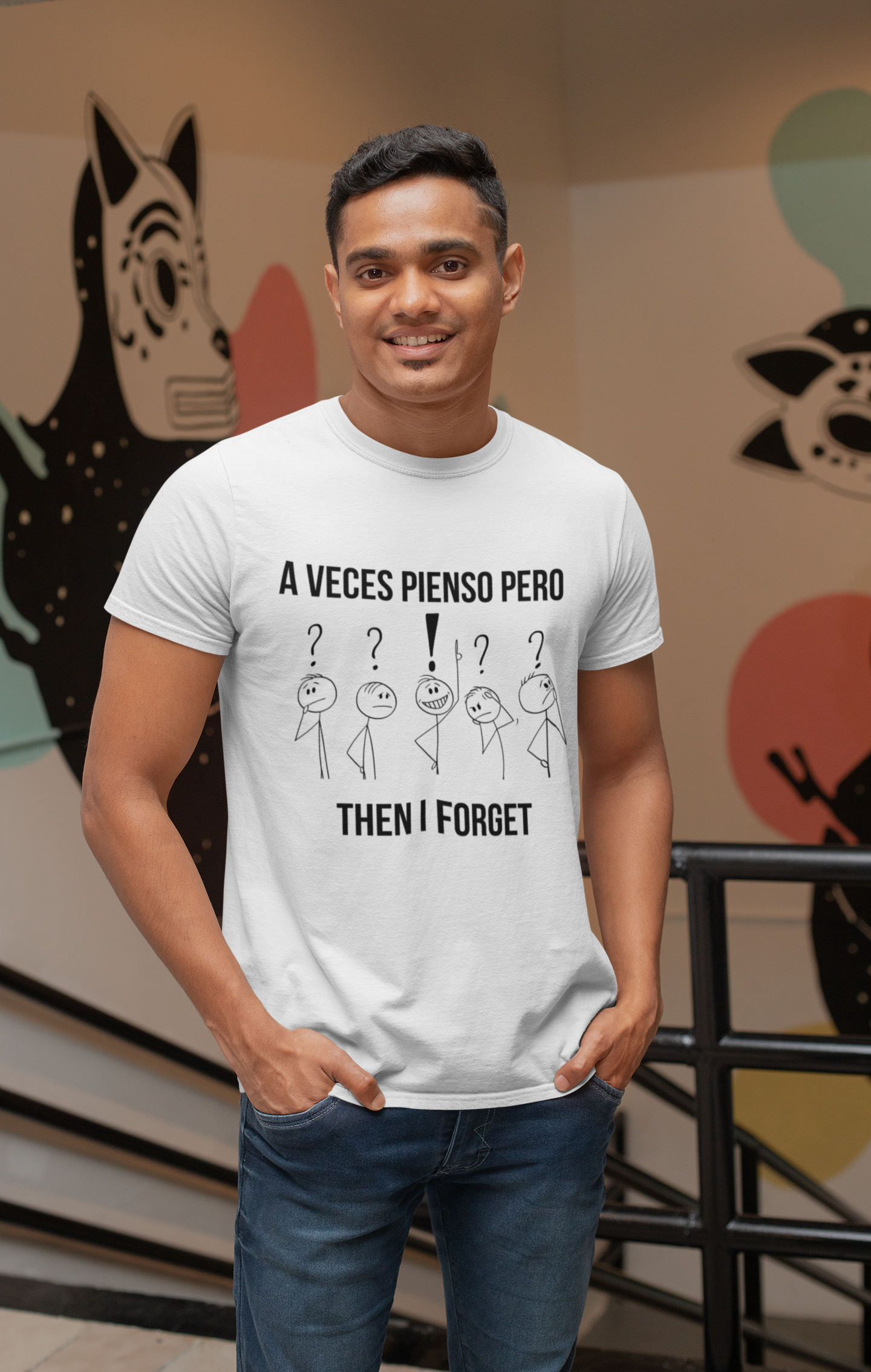 'A Veces Pienso pero then I Forget' - Funny Bilingual Shirt