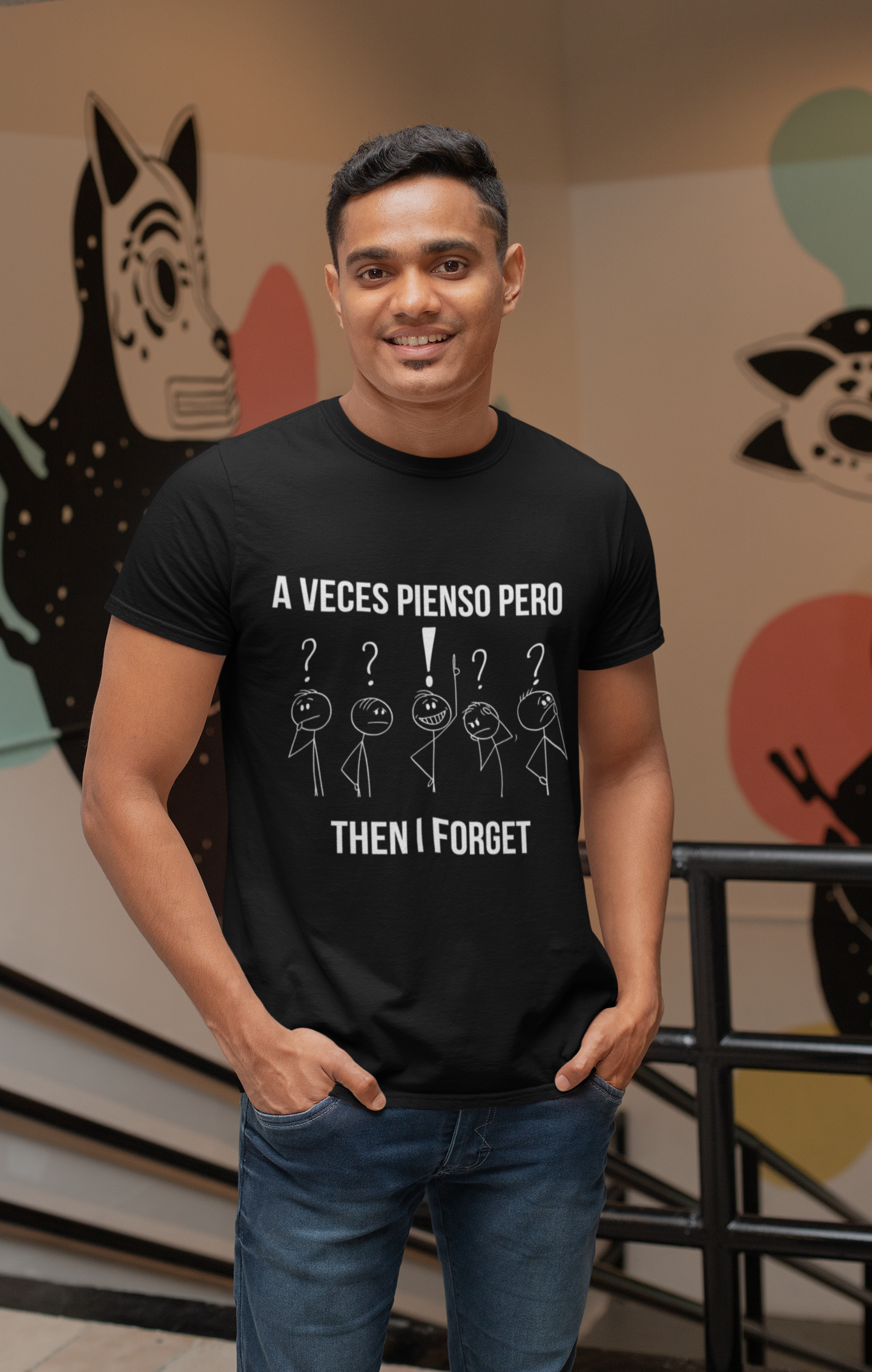 'A Veces Pienso pero then I Forget' - Funny Bilingual Shirt