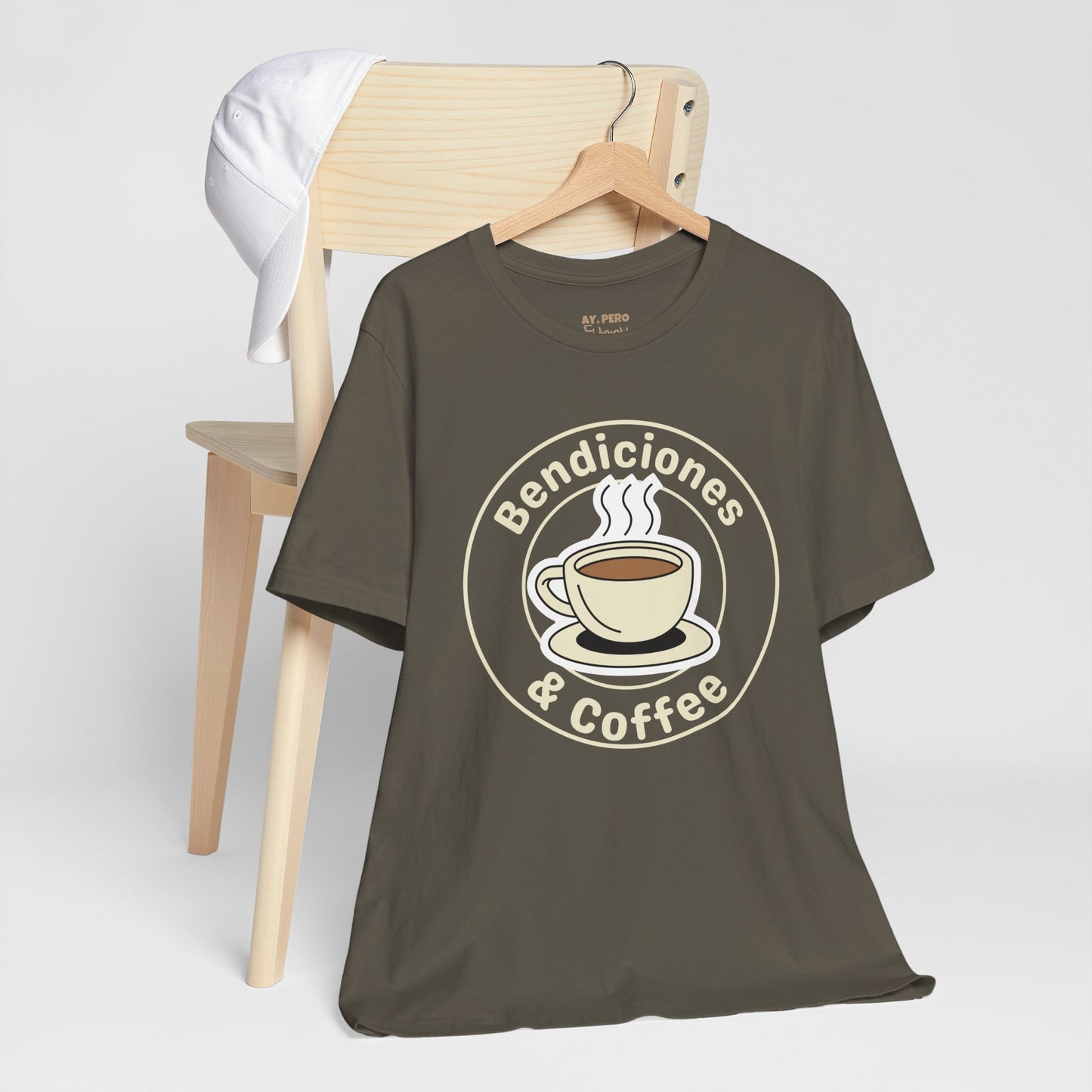 "Bendiciones & Coffee" Funny Bilingual Tee for Coffee Lovers