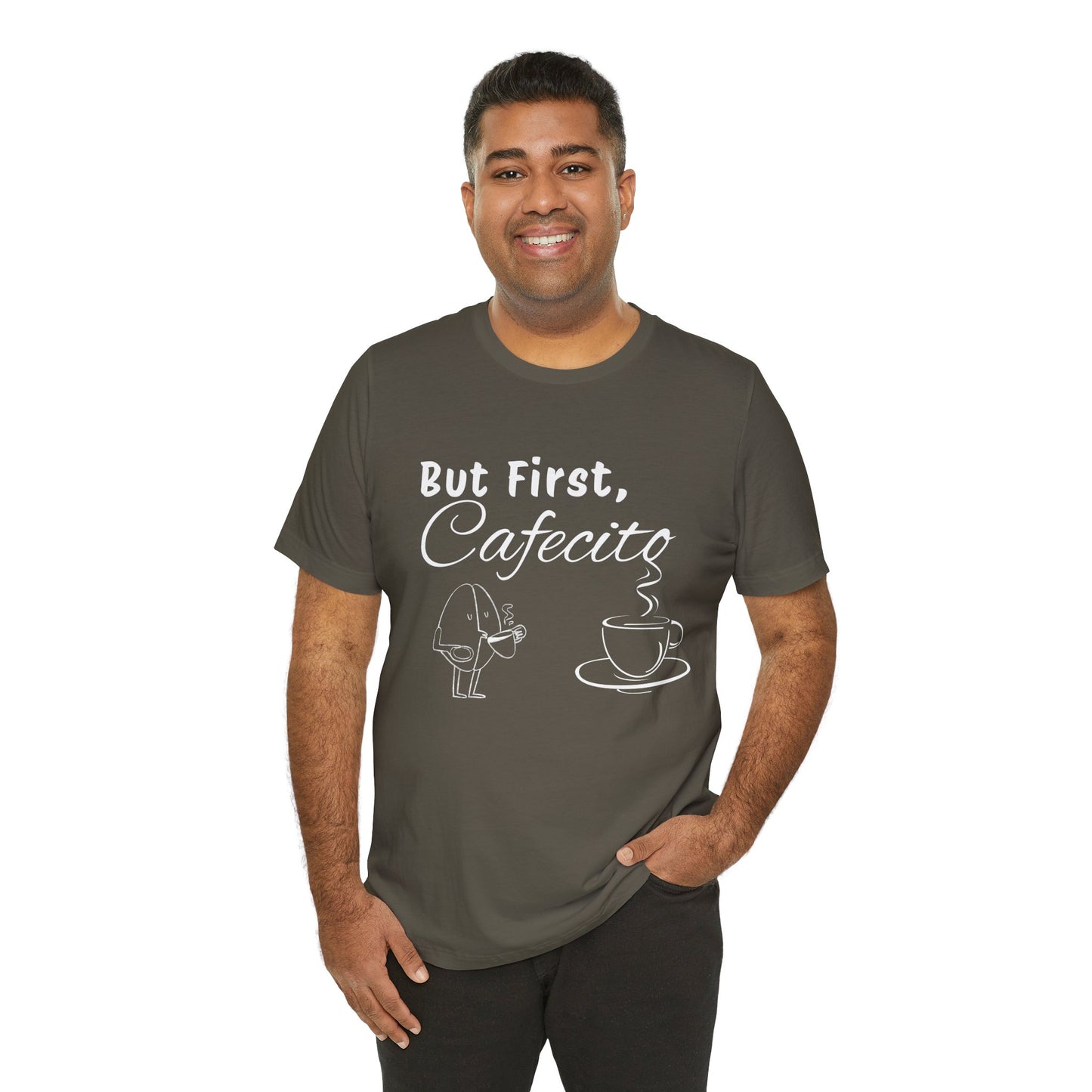 "But First, Cafecito" Funny Bilingual Coffee Lover Tee
