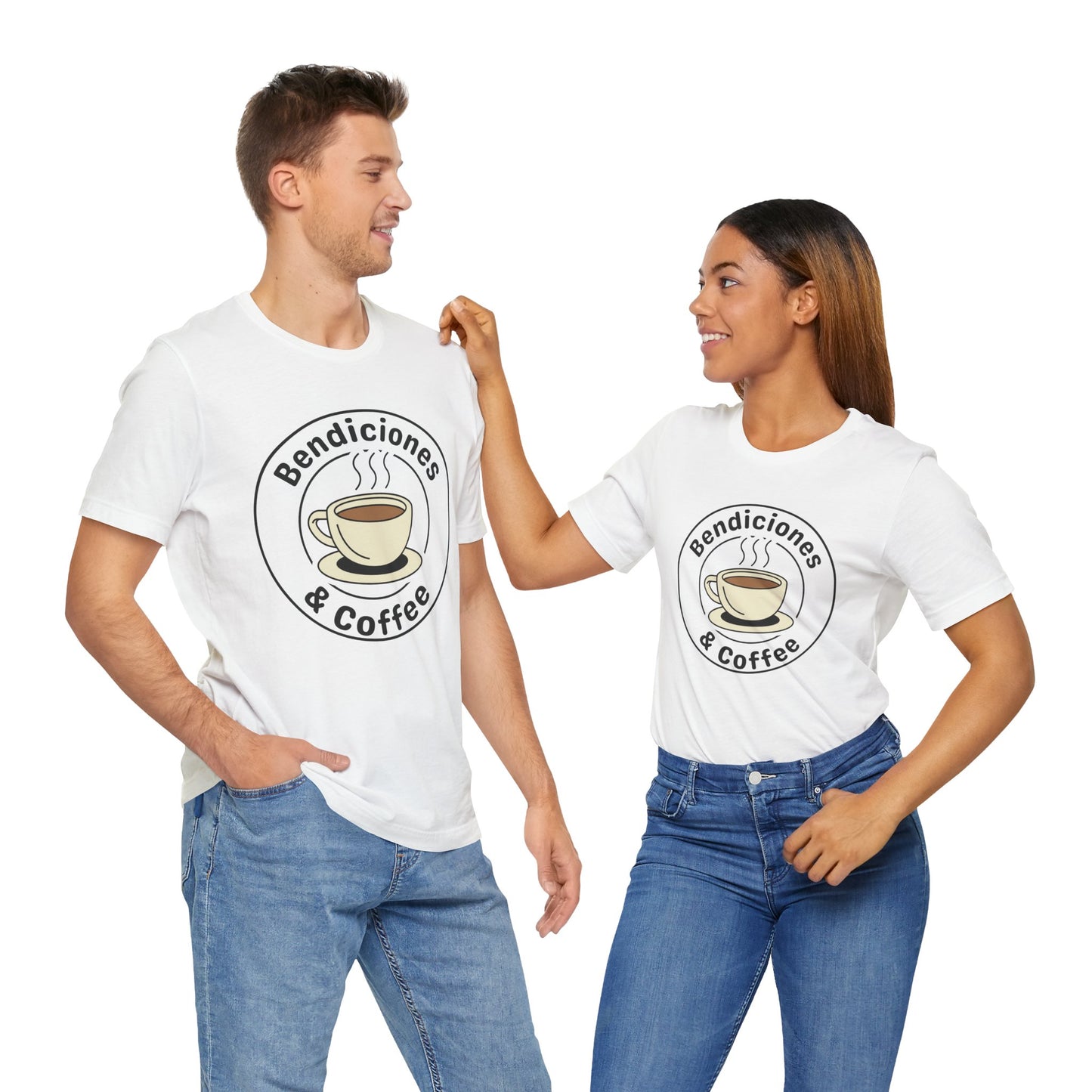 "Bendiciones & Coffee" Funny Bilingual Tee for Coffee Lovers