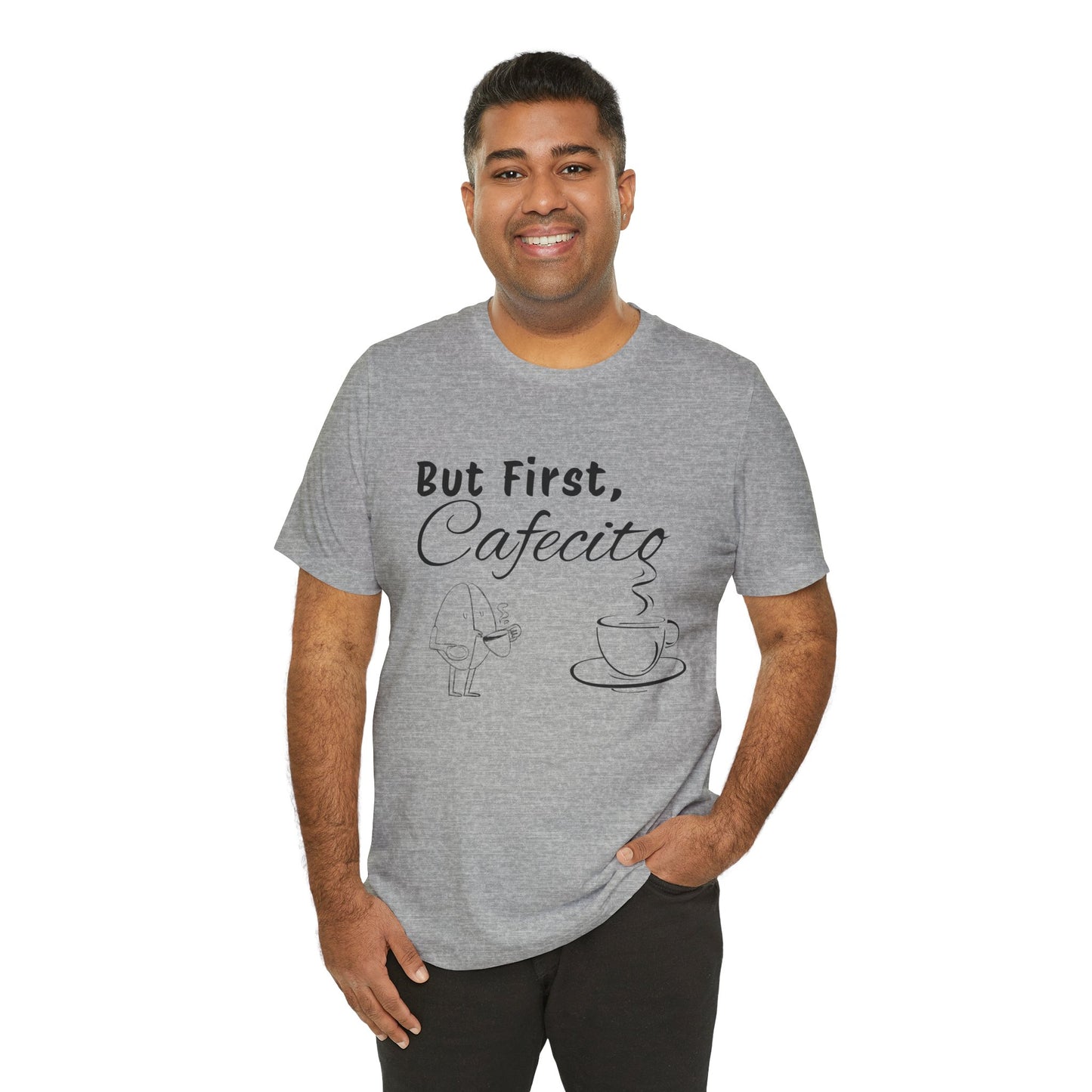 "But First, Cafecito" Funny Bilingual Coffee Lover Tee