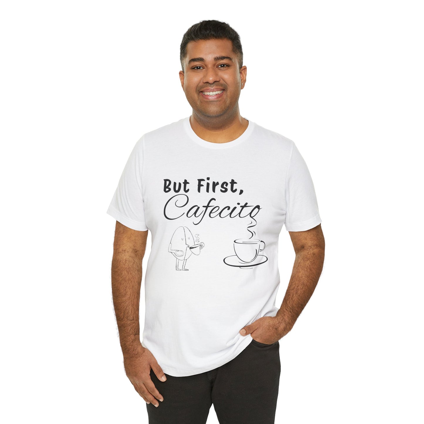 "But First, Cafecito" Funny Bilingual Coffee Lover Tee