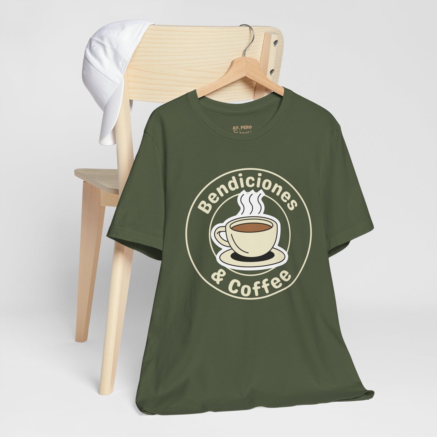 "Bendiciones & Coffee" Funny Bilingual Tee for Coffee Lovers