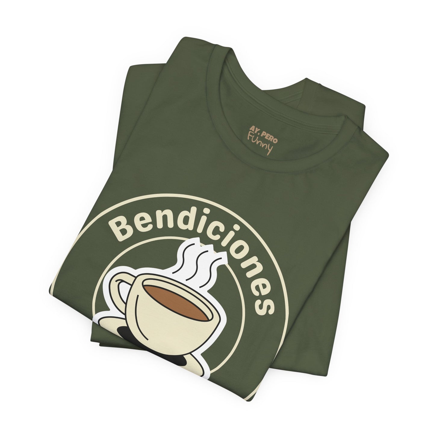 "Bendiciones & Coffee" Funny Bilingual Tee for Coffee Lovers