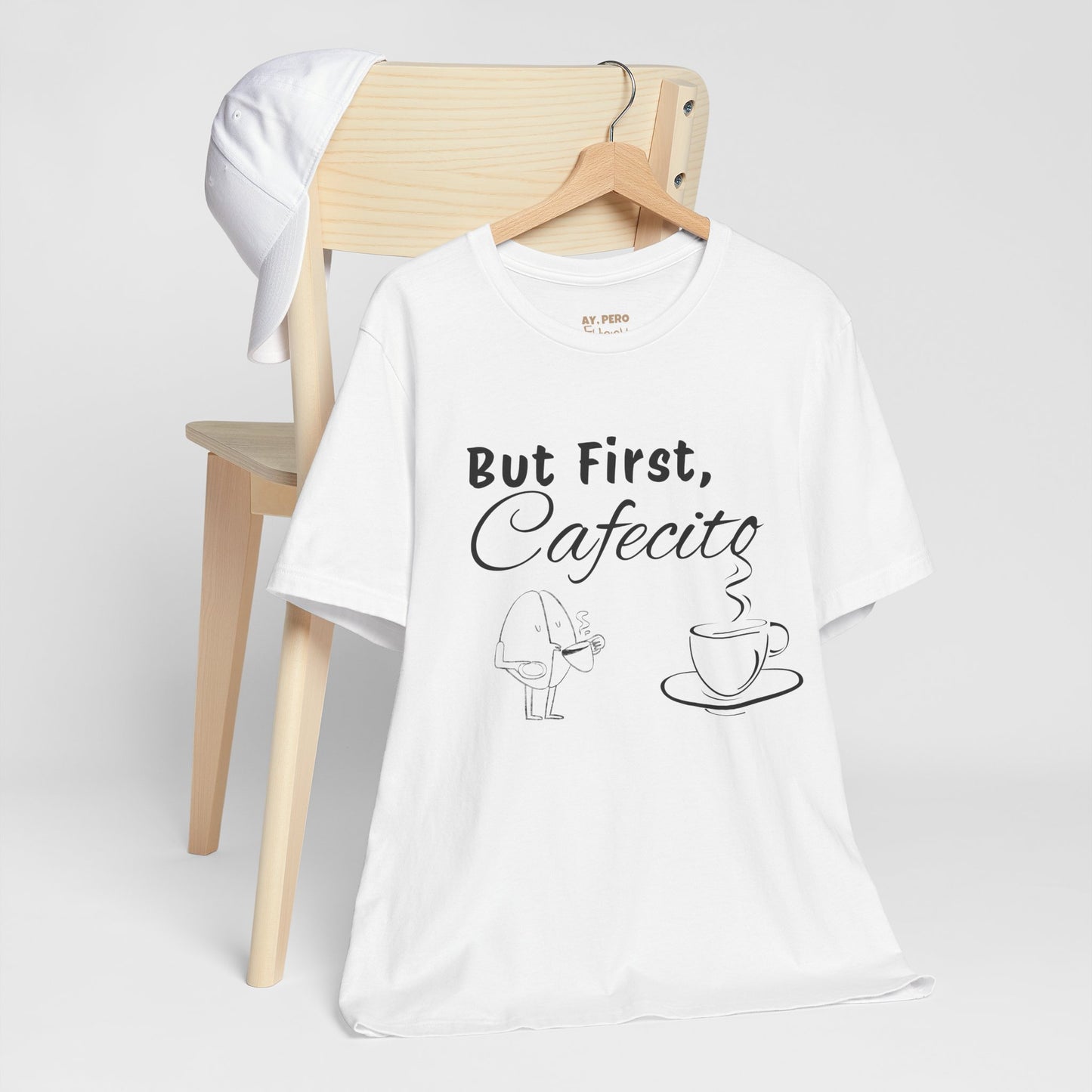 "But First, Cafecito" Funny Bilingual Coffee Lover Tee