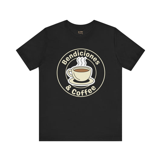 "Bendiciones & Coffee" Funny Bilingual Tee for Coffee Lovers