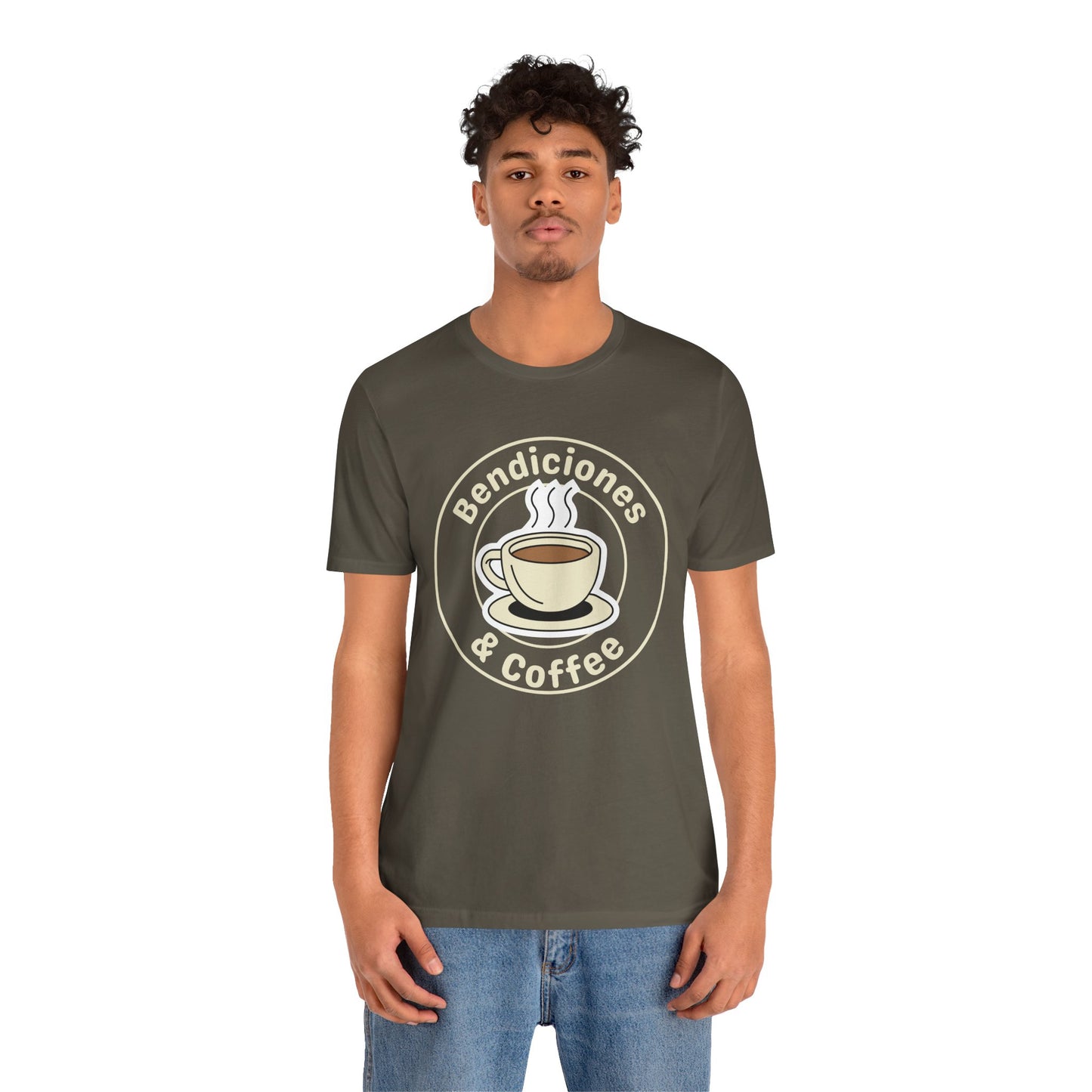 "Bendiciones & Coffee" Funny Bilingual Tee for Coffee Lovers